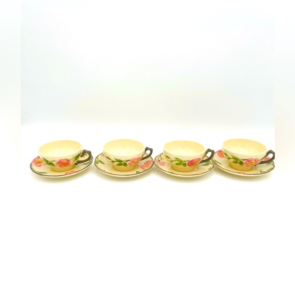 Vintage Franciscan DESERT ROSE Set of 4 CUPS and SAUCERS - Picture 2 of 7